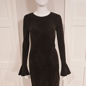 Michael Kors Glittering Black Long Sleeve Dress